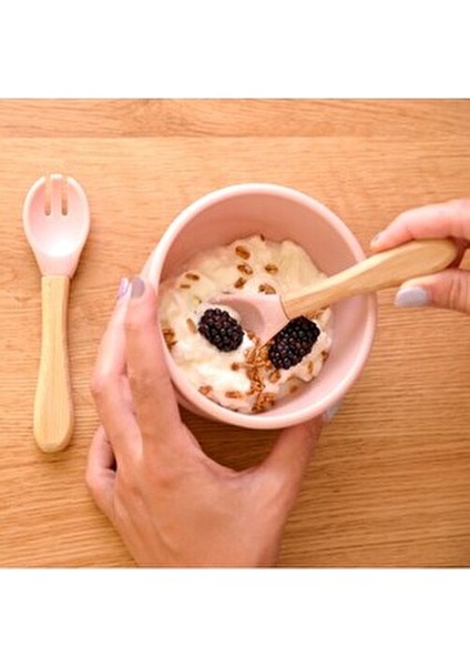 Oioi Mama Kaşığı ve Çatal Seti Pinky Pink 6 Ay+ İçin Bambu Saplı Yumuşak Silikon Uçlar indirimleri