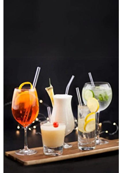 12'li Şeffaf Cam Pipet ve Temizleme Fırçası Seti 20 cm Uzunlukta Dayanıklı Kullanım İçin