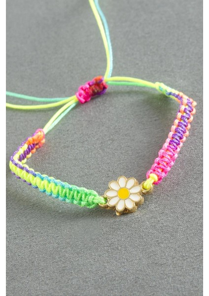 Papatya Makrome Ip Bileklik