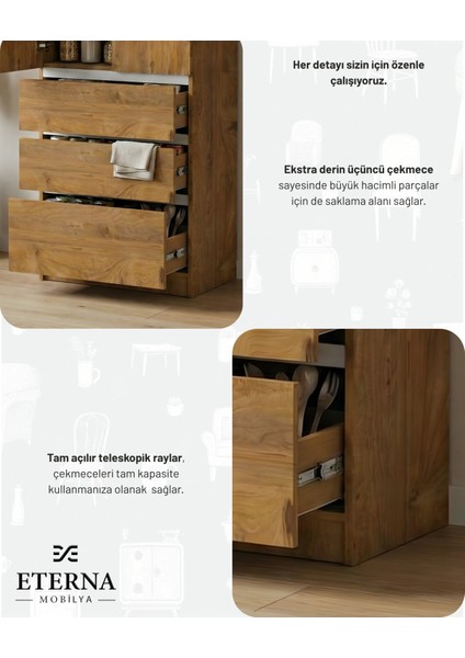 Çekmeceli Çok Amaçlı Dolap | Mutfak Dolabı | Kiler Dolabı | Erzak Dolabı fırsatları