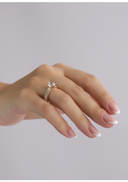 Nar-in Altın Mücevherat Tektaş Altın Yüzük 100