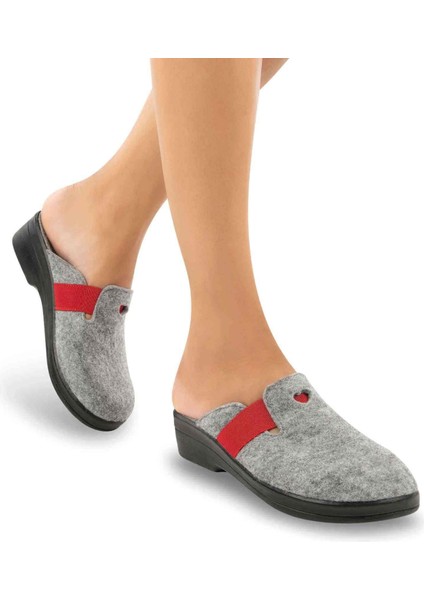 Penny 32924 Anatomik Keçe Kadın Terlik Gri