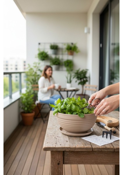 Ortanca Tabaklı Çiçek Saksısı Açık Kahve Çiçek Saksısı fiyatları