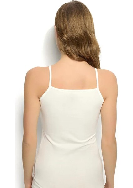 Kadın 5'li Beyaz Modal Önü Dantelli Ip Askılı Atlet modelleri