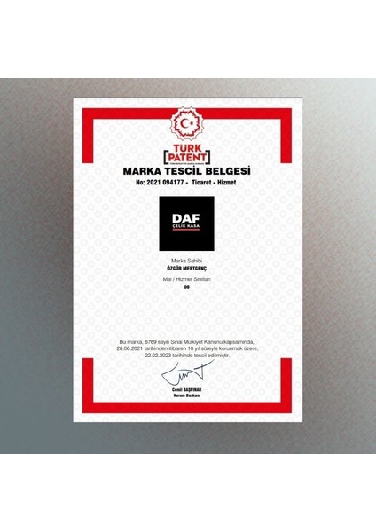 55 cm 90 kg Daf Çelik Kasa Yangına-Deprme Dayanıklı- Yerli Üretim