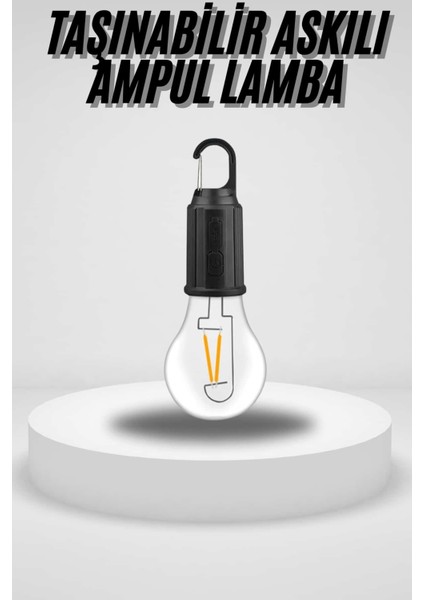 Taşınabilir Askılı Ampul Kamp Lambası Askılı Type-C Şarjlı Bahçe Lambası