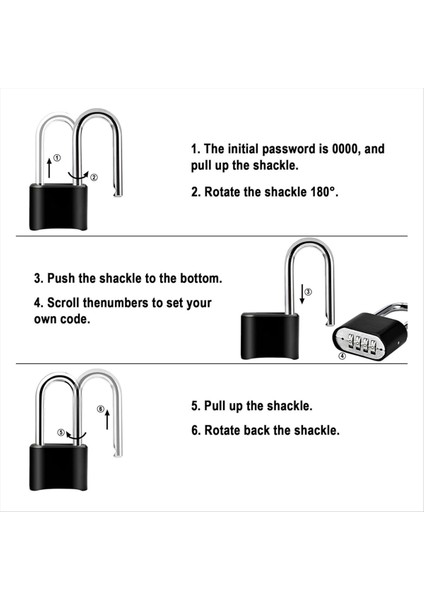 2 Adet Kombinasyon Kilidi 4 Haneli Ağır Hizmet Tipi Birleşik Kilidi Kombinasyon Asma Kilit Açık Su Geçirmez Kapı Kilitleri Çit Için (Yurt Dışından) fırsatları