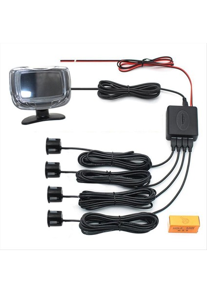 Kablosuz Park Sensörü Kiti LCD Ekran 4 Radar Probları 65DB Buzzer Uyarısı Ters Park Izleme Dedektörü Sistemi (Yurt Dışından) fiyatları
