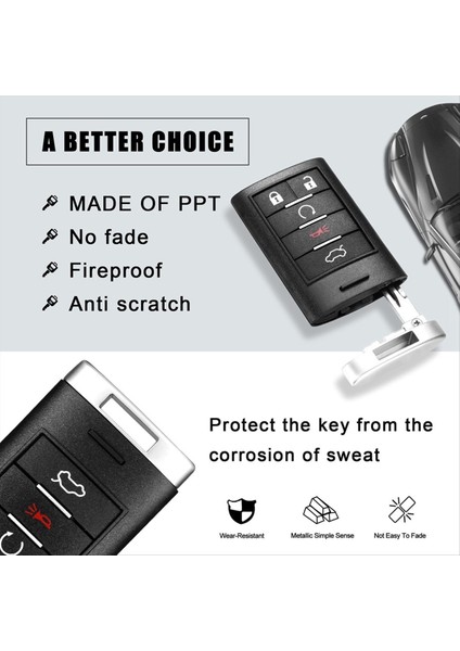 Anahtarsız Giriş Cadillac Cts 2008-2015 Sts 2008-2011 Anahtar Fob M3N5WY7777A 5 Düğmeleri (Yurt Dışından) indirimleri