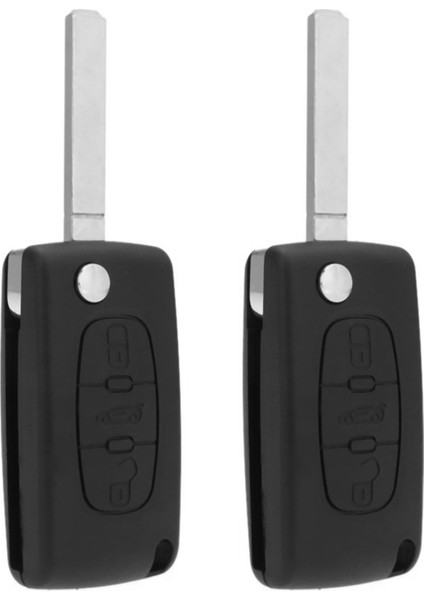 2x Flip Katlanır Uzaktan Araba Anahtarsız Anahtar Kılıf Kabuğu Peugeot 407 307 308 607 3 Düğmeler (Yurt Dışından)