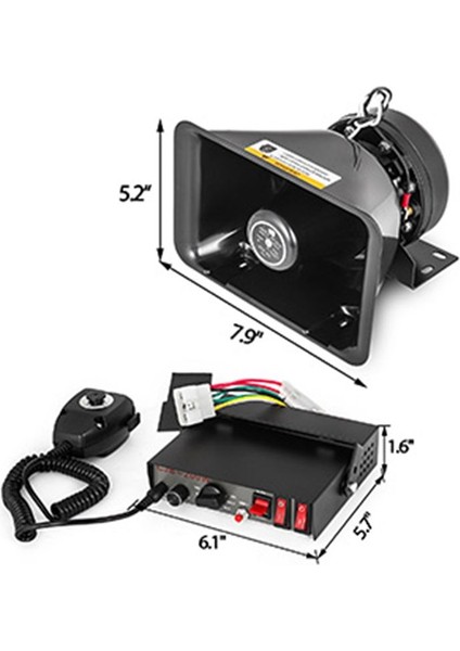 8 Sesli Yüksek Sesli Araba Uyarı Alarm Kamyonu Alarm Hoparlör 12V Siren Hava Boynuzu Megafon Polis Itfaiyeni Araba Boynuzu B (Yurt Dışından) fiyatları