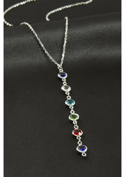 Ieg Kristal Taşlı Çelik Kolye