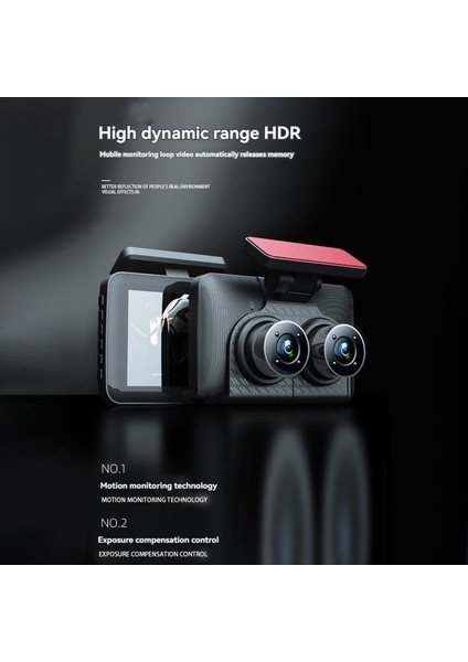 4inch IPS Hd 1080P Araba Dvr Kaydedici Dash Cam Ir Gece Görme Geniş Açılı Park Monitör Kamera Ön Arka Kamera Içinde (Yurt Dışından)