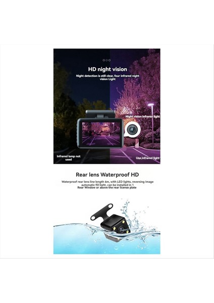 4inch IPS Hd 1080P Araba Dvr Kaydedici Dash Cam Ir Gece Görme Geniş Açılı Park Monitör Kamera Ön Arka Kamera Içinde (Yurt Dışından) modelleri