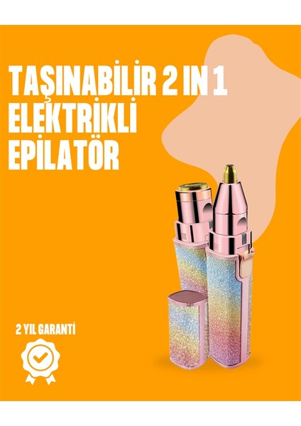 Bfs Mini USB Şarjlı Elektrikli Epilatör – Kaş ve Yüz Tüy Temizliği Için 2'si 1 Arada