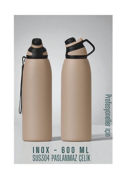 Hsnet Inox Çelik Termos - 600 ml SUS304 Çelik Termos Profesyonel Pudra