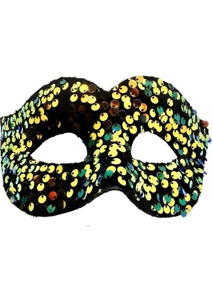 Altın Renk Pul Payet Işlemeli Balo Maskesi fiyatları