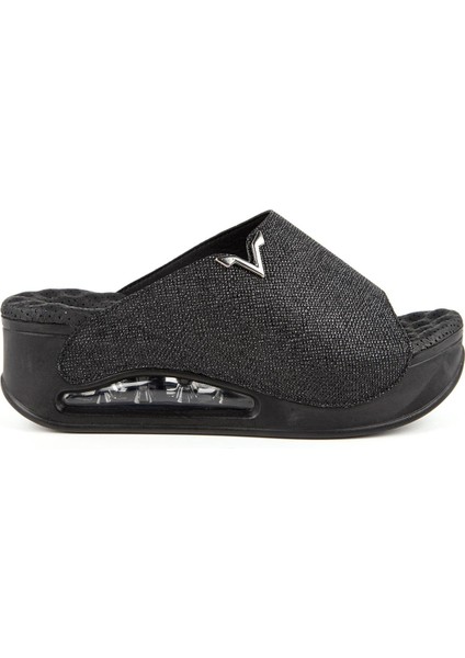 Aero Anatomik Airmax Kadın Terlik Baskılı Siyah