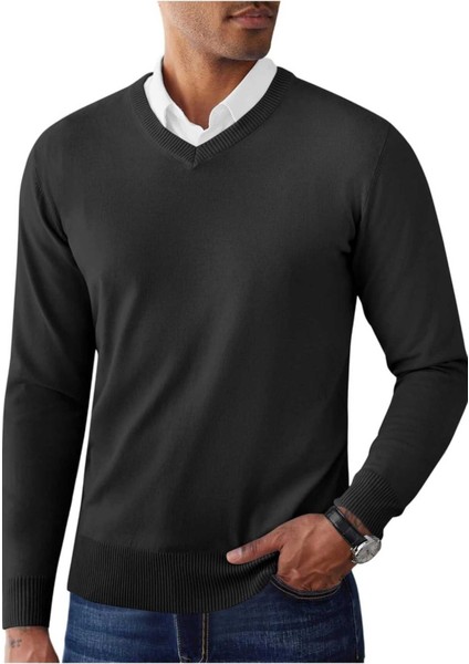 Shaun %100 Pamuk V Yaka Triko Kazak