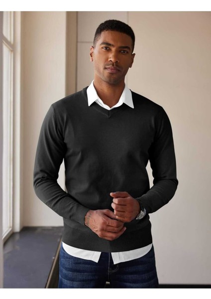 Shaun %100 Pamuk V Yaka Triko Kazak fırsatları