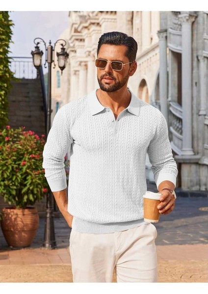 Metropol %100 Pamuk Polo Yaka Erkek Triko Kazak