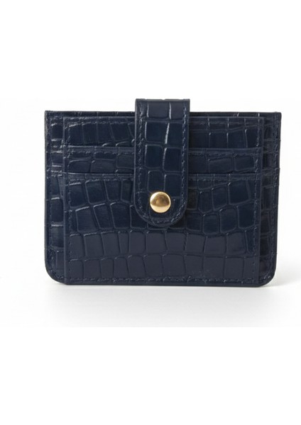 Parlak Kroko Çıtçıtlı Altı Bölmeli Unısex Mini Boy Kartlık Cüzdan