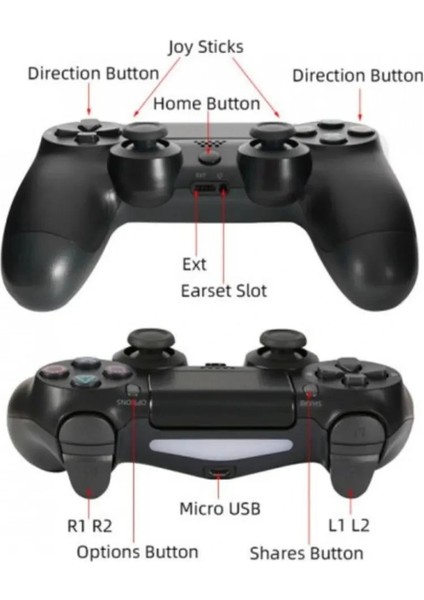 Kablosuz Ps4 Oyun Kolu | Wireless Joystick Gamepad | Titreşimli Dualshock Uyumlu – Siyah fırsatları