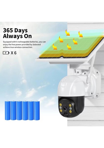 Wifi Uygulamalı Gece Görüşlü Solar Güneş Enerjili Kamera Akıllı Dış Mekan Güvenlik Kamerası modelleri