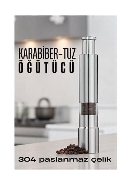 Hsnet Karabiber Tuz Öğütücü Profesyonel 304 Paslanmaz Çelik Manuel Baharat De? - BI001V-4XR7D