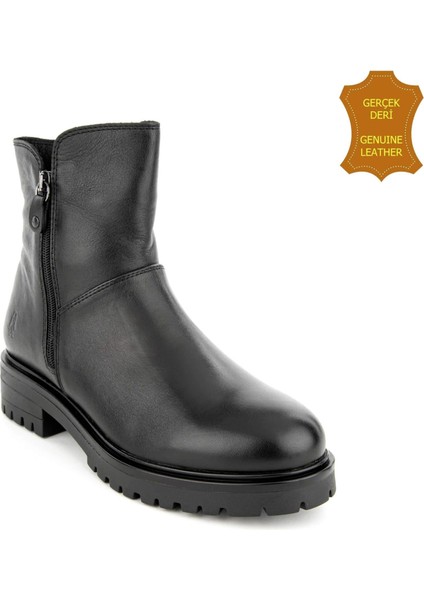 Eretria 725029 Gerçek Deri, Anatomik, Kadın Bot Siyah