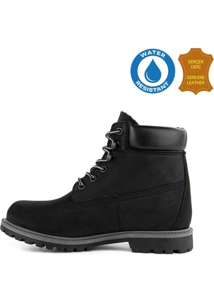 Empresa 725039 Gerçek Deri, Anatomik, WaterResist Kadın Bot Siyah