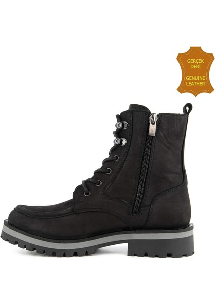 Kedua 725030 Gerçek Deri, Anatomik, Kadın Bot Siyah