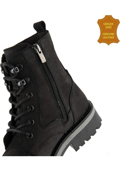 Kedua 725030 Gerçek Deri, Anatomik, Kadın Bot Siyah