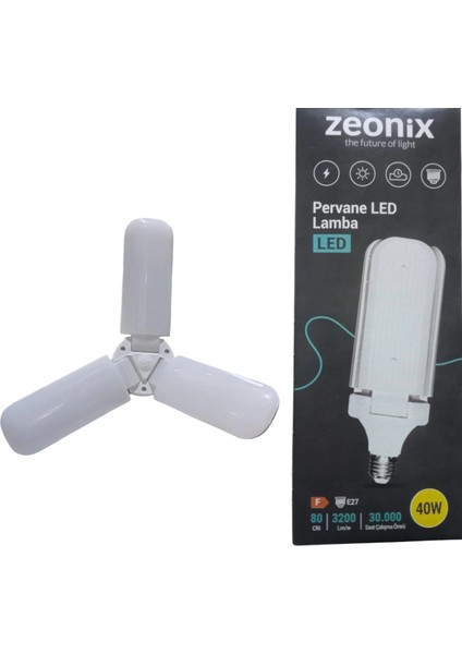 Zeonix 40W 3 Kanatlı Pervane Ampul