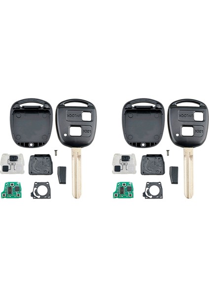 2x Araç Akıllı Uzaktan Anahtar 2 Düğmeleri 4c Chıp Araç Keyaf Fob Toyota Corolla Için Uyut 2001-2007 304MHZ (Yurt Dışından)