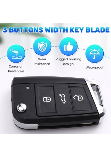 Araba 3 Düğmeler Anahtar Kabuk Katlanır Vw Mbq Golf Tiguan Genişlik Anahtar Bıçak Muhafaza Kapağı (Yurt Dışından) fırsatları