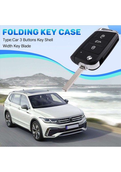 Araba 3 Düğmeler Anahtar Kabuk Katlanır Vw Mbq Golf Tiguan Genişlik Anahtar Bıçak Muhafaza Kapağı (Yurt Dışından) indirimleri