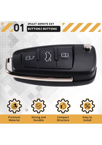 Audi A3 A4 Tt ID48 Chıp 433MHZ Için Araba Akıllı Uzaktan Anahtar 3 Düğmesi (Yurt Dışından) fırsatları