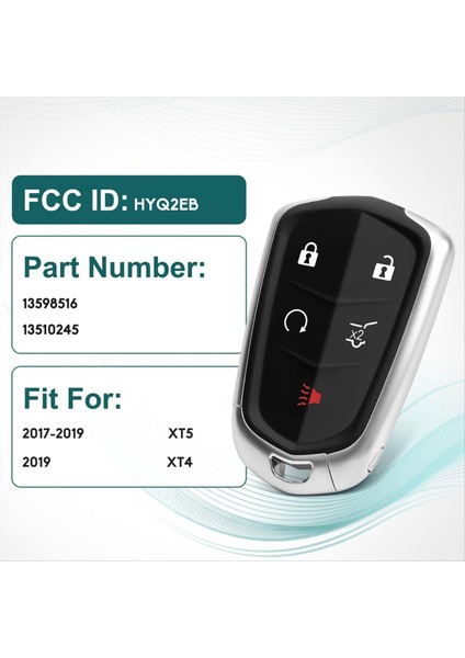 Araba Anahtarı Fob Değiştirme HYQ2EB 13510245 Cadillac Xt5 2017-2019 Için Xt4 2019 Anahtarsız Giriş Uzaktan Kumandası (Yurt Dışından) modelleri