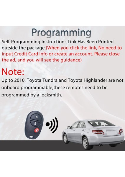 Toyota Için Anahtar Fob Anahtarsız Giriş Tundra Sienna Sequoia Highlander 3 Düğmeleri GQ43VT20T 89742-AE010 (Yurt Dışından) fırsatları