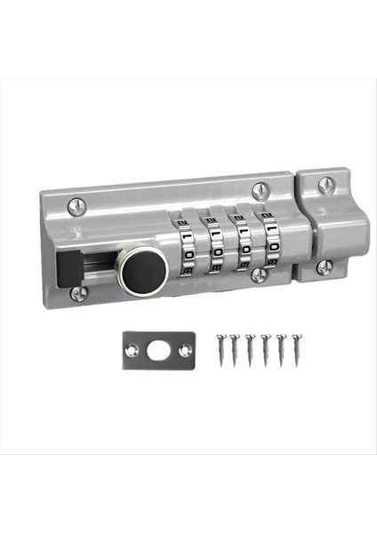 Şifre Mandalı Kilit Sürgülü Kombinasyon Kilidi Şifre Kapı Mandal Güvenlik Kilidi Kilit Anti-Hırsızlık Şifre Kilit Yakalama (Gümüş) (Yurt Dışından)