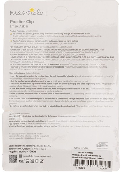 Emzik Askısı Unisex (2 Adet) fiyatları