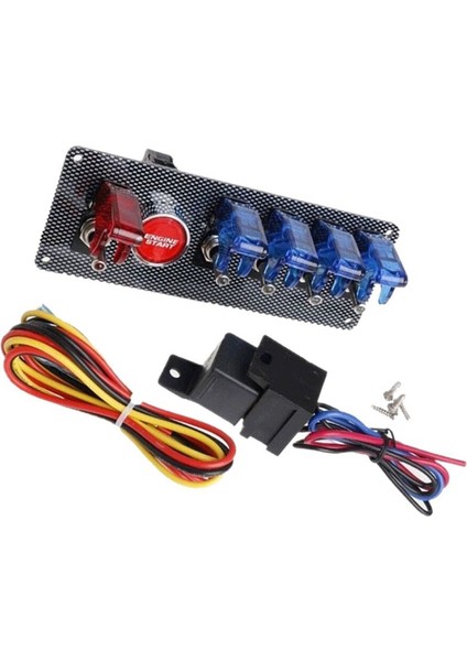 12V Oyun Araba Motoru Ateşleme Düğmesi Kontak Anahtarı Panel 5 1 LED Geçiş Anahtarı (Yurt Dışından) fırsatları