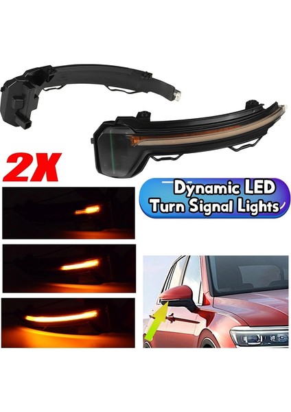 2 Adet LED Yan Ayna Lambası Yan Dikiz Dinamik Dönüş Sinyal Işıkları Vw Tiguan Mk2 2017-2019 Için (Yurt Dışından) fiyatları