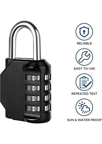 2 Adet Spor Dolapları Çitler Alet Kutuları ve Toka Dolapları Için Uygun 4 Haneli Kombinasyon Asma Kilit (Yurt Dışından) fırsatları