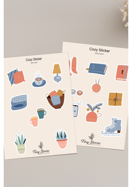 Cozy Temalı Sticker Seti - 6 Adet / Ajanda, Defter,bullet Journal,scrapbook fırsatları