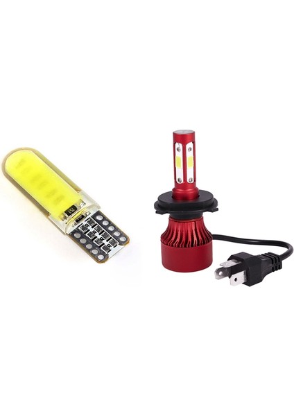 10PCS T10 W5W Cob LED Araç Otomatik Yan Park Ampul ve 1set H4 Hb2 9003 2200W 330000LM 4 Taraflı LED Far (Yurt Dışından) fiyatları