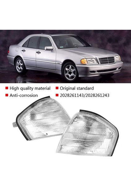 Mercedes Benz C Sınıfı W202 1994-2000 Çift Köşe Işıkları Sinyal Lambaları Dönüşü 2028261143 2028261243 (Yurt Dışından) fırsatları