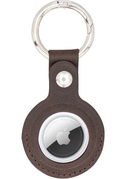 Apple Airtag Uyumlu Deri Anahtarlık, Acı Kahve