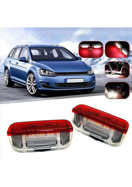 2 Adet Araba LED Plaka Işığı ve 1 Set Araba LED Kapı Uya (Yurt Dışından) modelleri